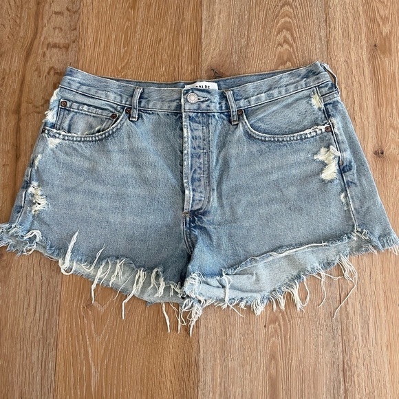 Agolde Parker Denim Jean Short Womens Size 30 Cut Off Button Fly Cotton - Picture 1 of 5